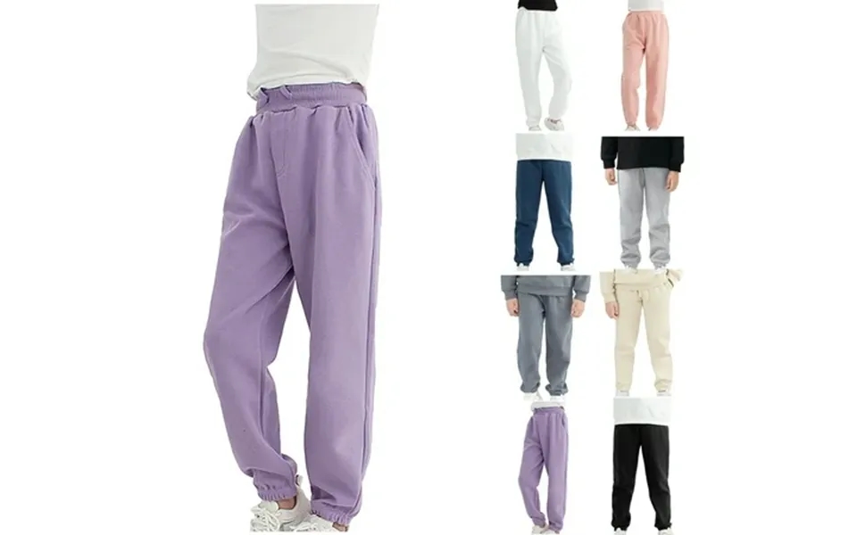 Uxgjfwu Toddler Sweatpants Big Boys Girls Drawstring Pants Elastic Waistband Pants Solid Color Loungwear Pants Casual Ki