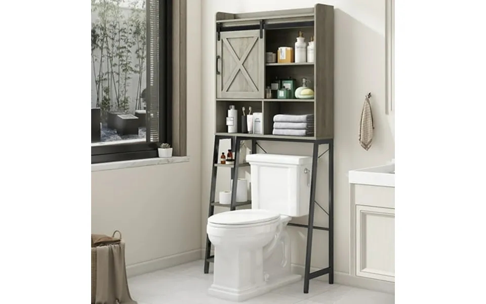 Vabches Over The Toilet Storage Cabinet With Sliding Door And Integrated Toilet Paper Holder Ideal For Bathrooms Restroo