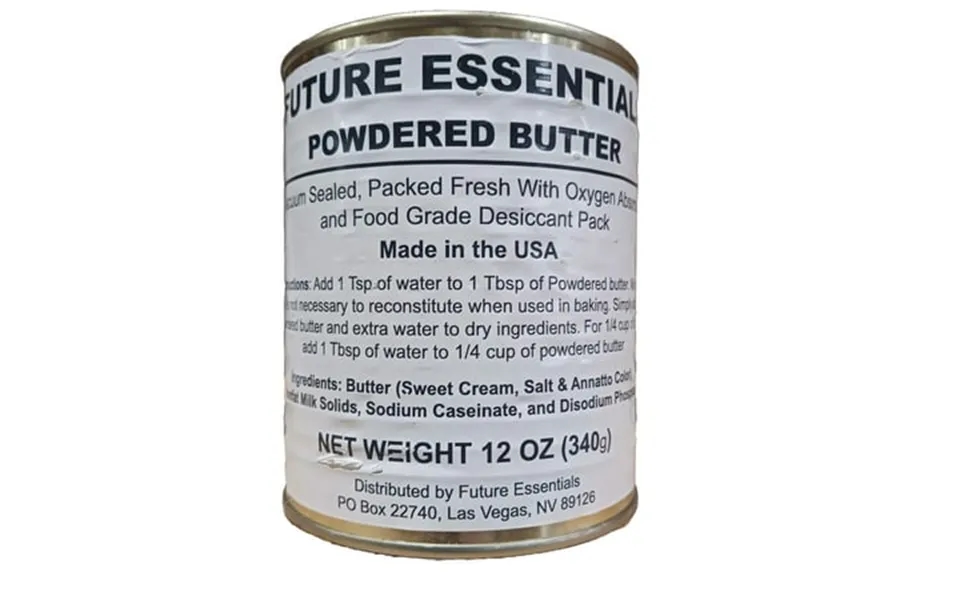Vacuum Sealed Powdered Butter 10 Year Shelf Life 17 Servings 12 Oz Can