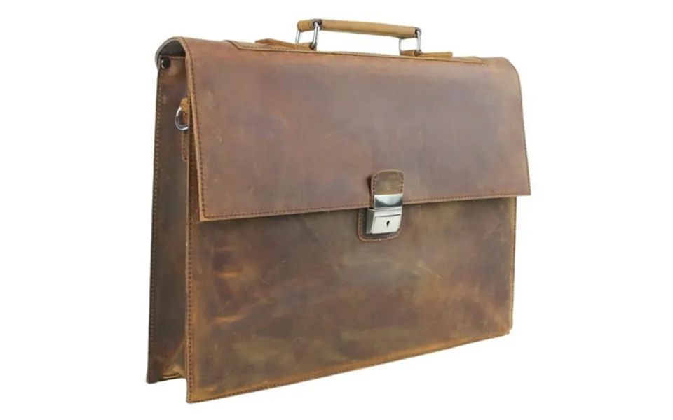 Vagarant Traveler 18 Slim Full Grain Leather Briefcase Laptop Bag W Latch Lock Lb28