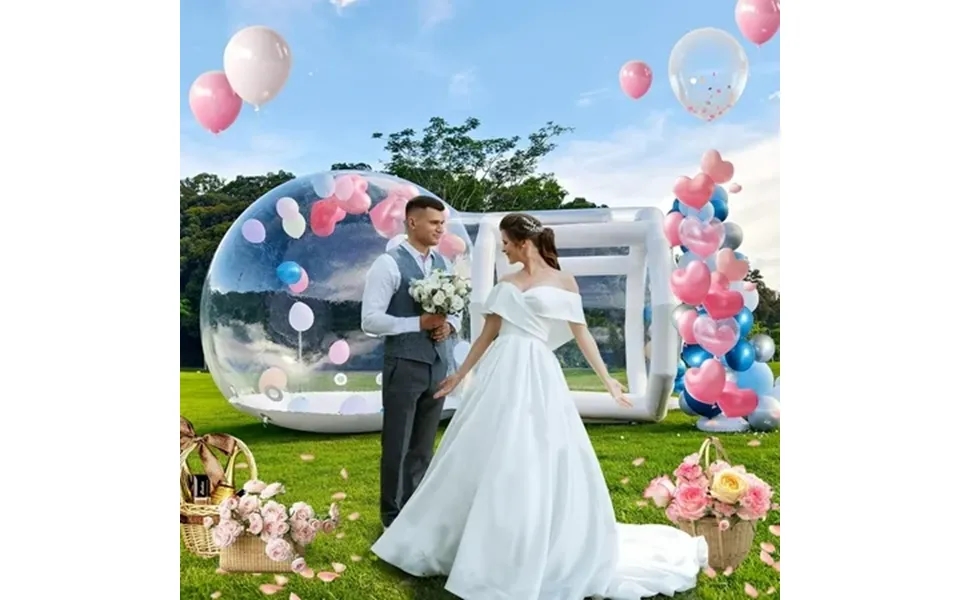 Vakiorn 10 Ft Inflatable Bubble House Pvc Dome Tent With Tunnel And 550w Air Pump Balloon Playhouse For Children Party C