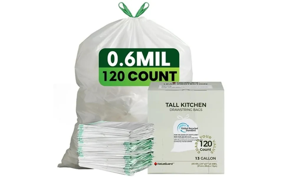 Valueguard Strong Flex 13-gallon Drawstring Tall Kitchen Trash Bags Fresh Scent 120 Bags