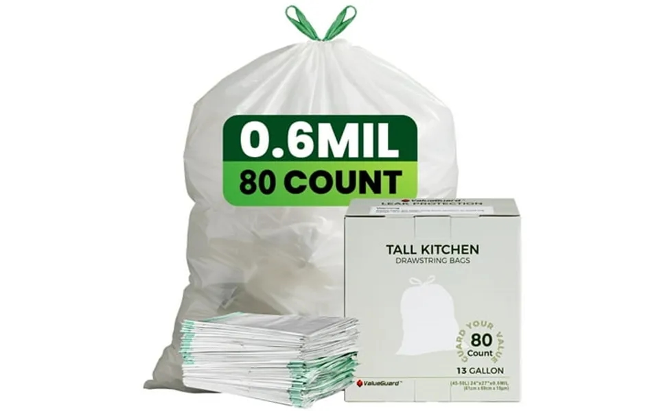 Valueguard Strong Flex 13-gallon Drawstring Tall Kitchen Trash Bags Fresh Scent 80 Bags