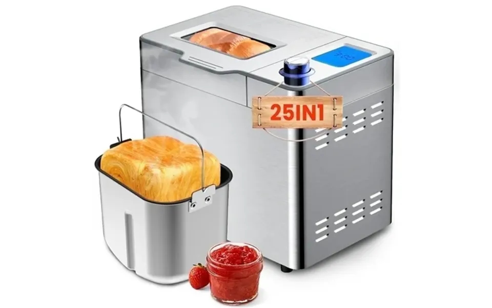 Vavsea 25 In 1 Bread Maker Machine 2lb Bread Maker With Auto Fruit And Nut Dispenser Gluten Free Setting Stainless Steel