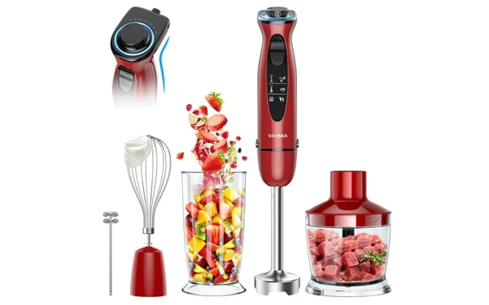 Vavsea Immersion Hand Blender 5-in-1 1100w Multi-function Handheld Stick Blender With 24-speed Stainless Steel Blades Ch