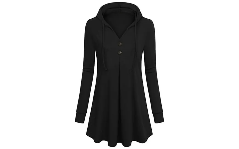 Vbnergoie Women S Long Sleeve Hooded Tunic Tops Button Swing Pullover Hoodie Sweatshirts White Stripe Shirt Black Tennis