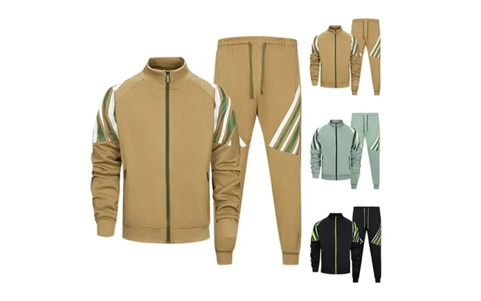 Vbtapa Track Suits For Men 2 Piece Striped Casual Sweatsuit Zip Up Long Sleeve Jacket Drawstring Jogger Pants Matching S