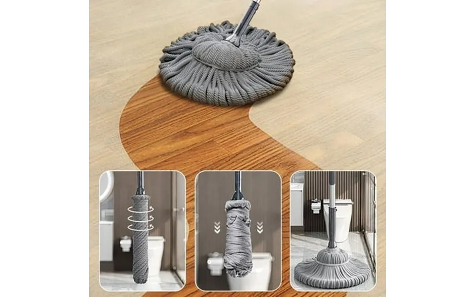 Vbxoae Super Absorbent Self Wringing Mop With Replaceable Microfiber Head And Long Handle For Easy Spills And Dirt On Mu