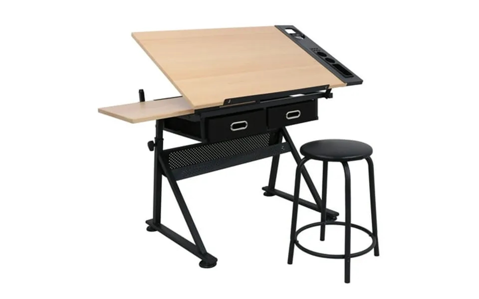 Veado Height Adjustable Drafting Table Drawing Table Artist Desk Tilting Tabletop Art Craft Desk Watercolor Paintings Sk
