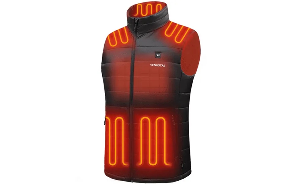 Venustas Men S Heated Vest With Battery Pack 7.4v Lightweight Rechargeable Heating Vest For Camping Hiking Skiing Black