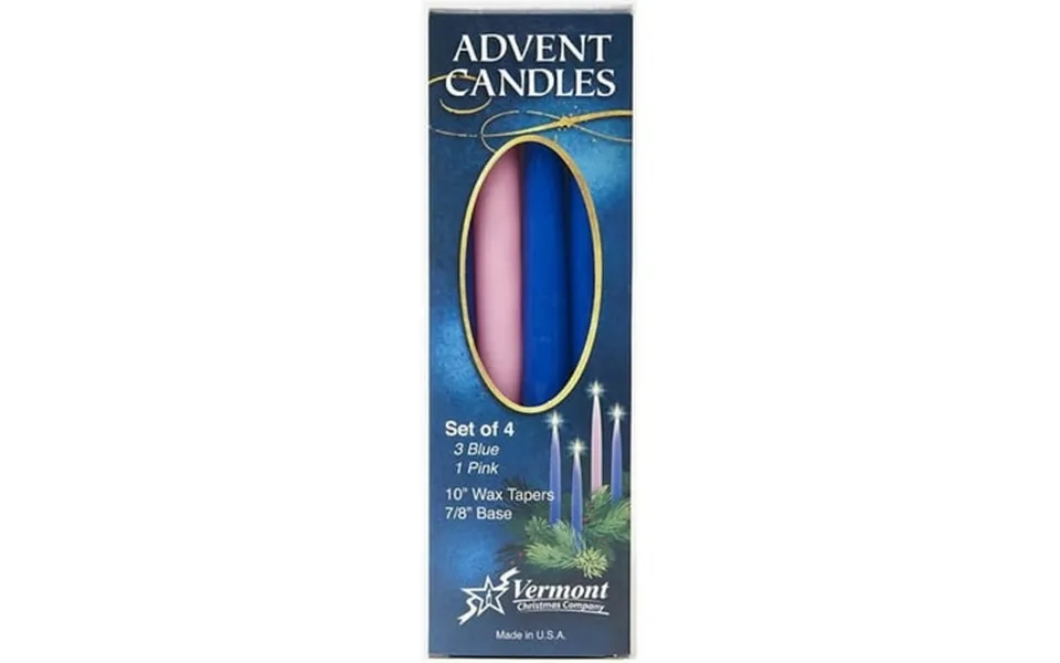 Vermont Christmas Company 10 In. Advent Candle Set - 3 Blue & 1 Pink
