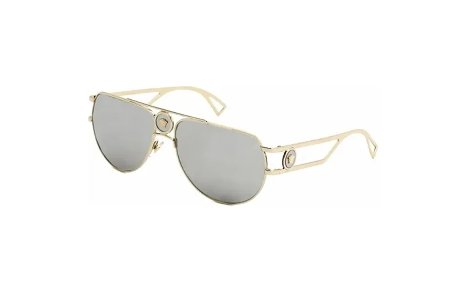 Versace Ve2225 12526g Men S Pale Gold Rectangular Frame Sunglasses