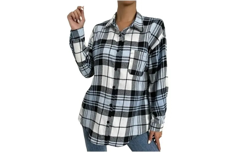 Viadha Women S Flannel Plaid Shacket Fashion Casual Pockets Printed Long Sleeve Tops Jacket Plaid Coat On Clearance