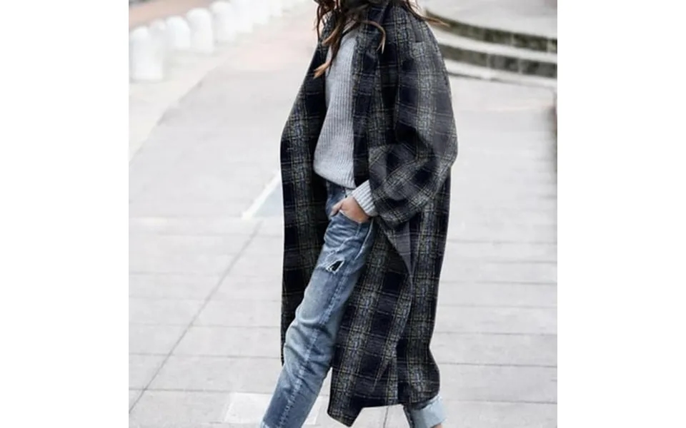 Viadha Women S Flannel Plaid Shacket Fashionable Temperament Plaid Printed Loose Warm Woolen Coat Jacket On Clearance
