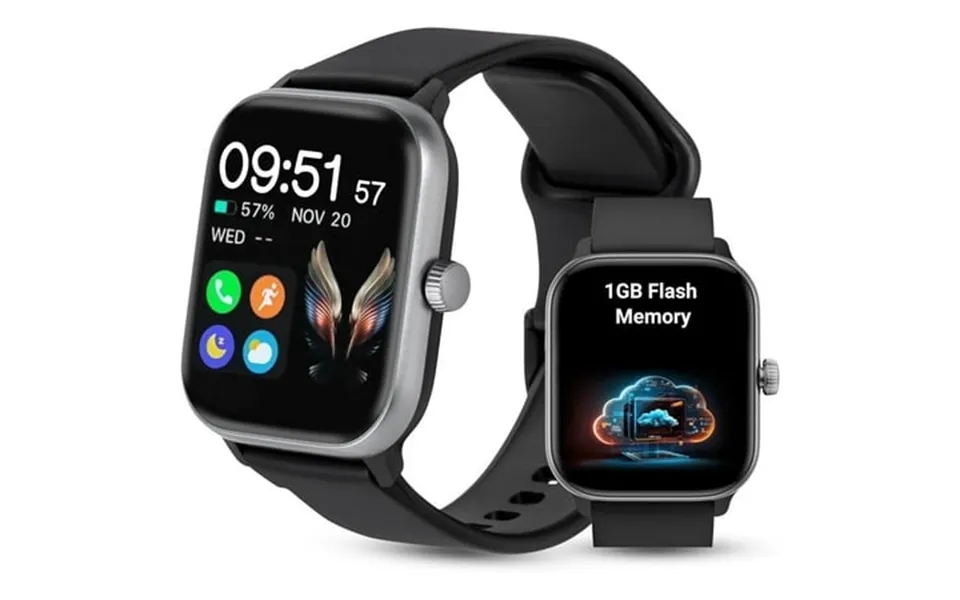 Vibeat Gtx10 1.85-inch Amoled Smartwatch With Alexa Support 100 Fitness Modes Ip68 Black