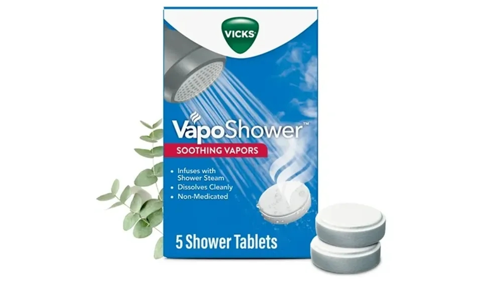 Vicks Vapo Shower Tablets Menthol Scent Soothing Non-medicated Shower Steamers 5 Count