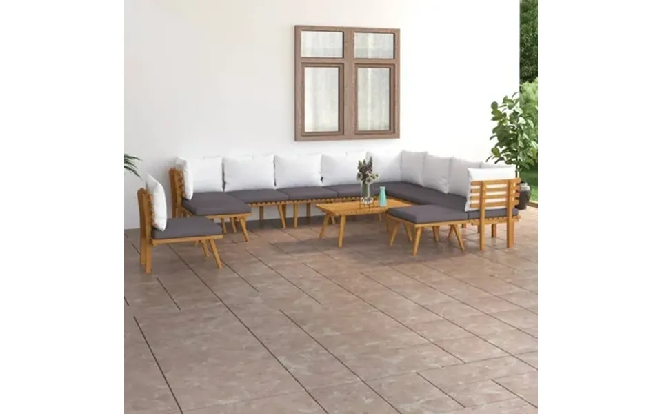 Vidaxl 12 Piece Patio Lounge Set With Cushions Solid Acacia Wood