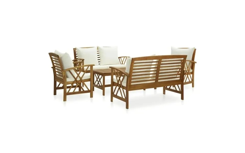 Vidaxl 5 Piece Patio Lounge Set With Cushions Solid Acacia Wood