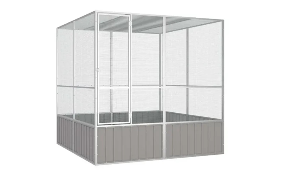 Vidaxl Bird Cage Grey Galvanized Steel Large Bird Cage Rectangular 84