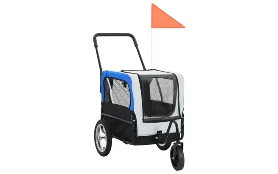 Vidaxl Dog Bike Trailer Foldable Stroller 2-in-1 Function Dog Cart For Bike