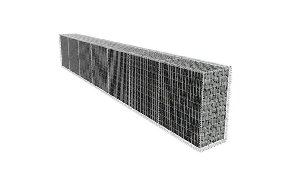Vidaxl Gabion Wall With Cover Fence Panels Outdoor Garden Galvanized Steel
