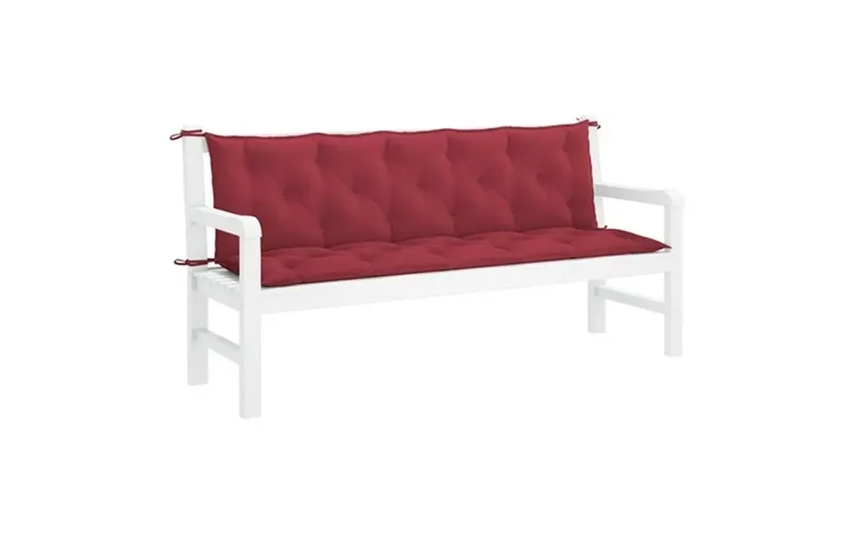 Vidaxl Indoor Outdoor Bench Cushions 2 Pcs Non-slip Water-repellent Wine Red 70
