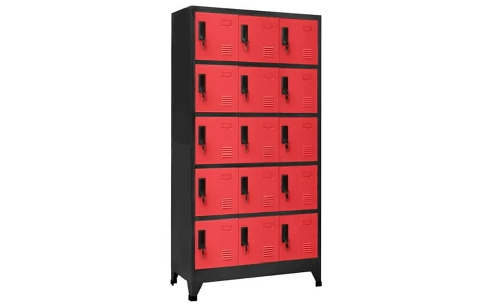 Vidaxl Locker Cabinet Anthracite And Red 35.4 X15.7 X70.9 Steel