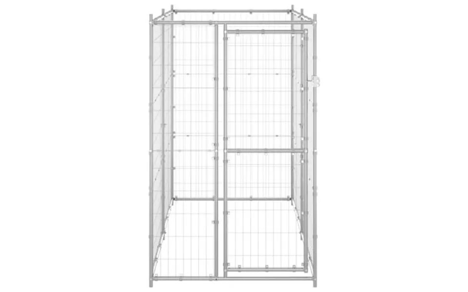 Vidaxl Outdoor Dog Kennel Galvanized Steel 43.3 X86.6 X70.9