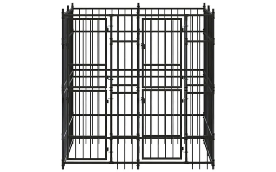 Vidaxl Outdoor Dog Kennel Steel 39.7 Ft