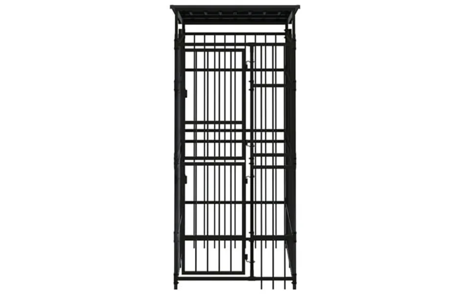 Vidaxl Outdoor Dog Kennel With Roof Steel 19.8 Ft