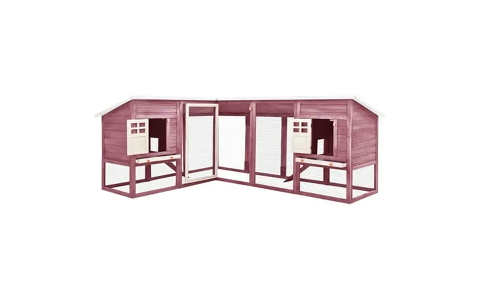 Vidaxl Outdoor Rabbit Hutch With Run Mocca And White Solid Fir Wood