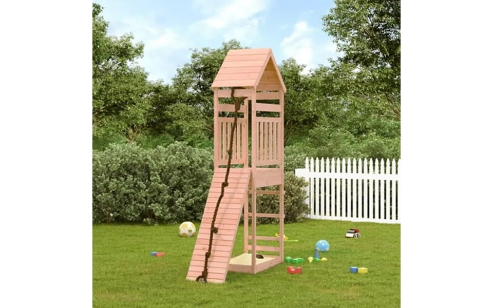 Vidaxl Playhouse With Climbing Wall Solid Wood Douglas