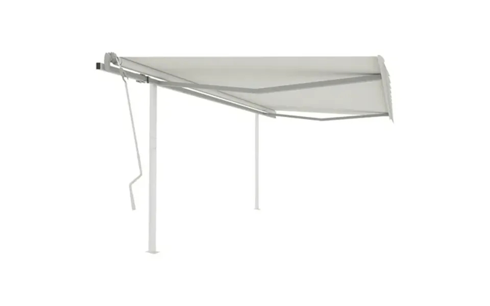 Vidaxl Retractable Awning With Hand Crank And Posts Sunshade Shelter For Patio