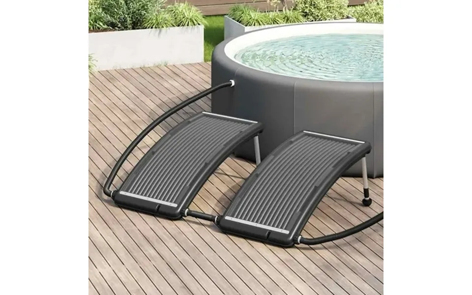 Vidaxl Solar Pool Heating Panel Set Of 2 Black Hdpe Pc Aluminum Medium