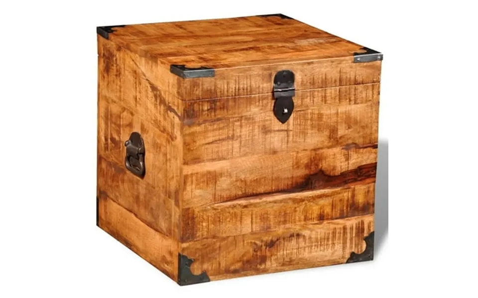 Vidaxl Storage Chest Cubic Rough Mango Wood