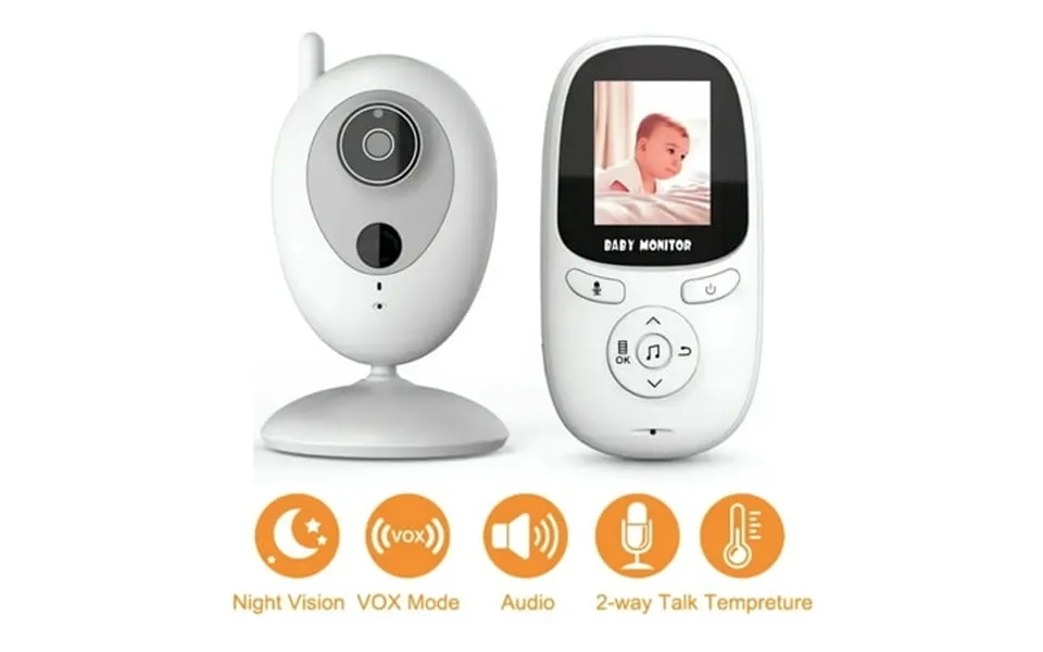 Video Baby Monitor With Camera Auto Night Vision Vox Auto Wake-up Mode 2-way Intercom Talk Temperature Sensor And Lullab
