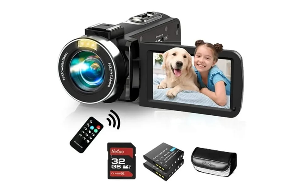 Video Camera Camcorder For Filming With 32g Sd Card Fhd 1080p 36mp 30fps 3 270 Rotating Ips Screen Ir Night Vision Vlogg