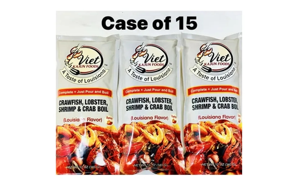 Viet Cajun Crawfish Lobster Shrimp & Crab Boil Louisiana Flavor 12 Oz Pack Of 15 Made In Usa