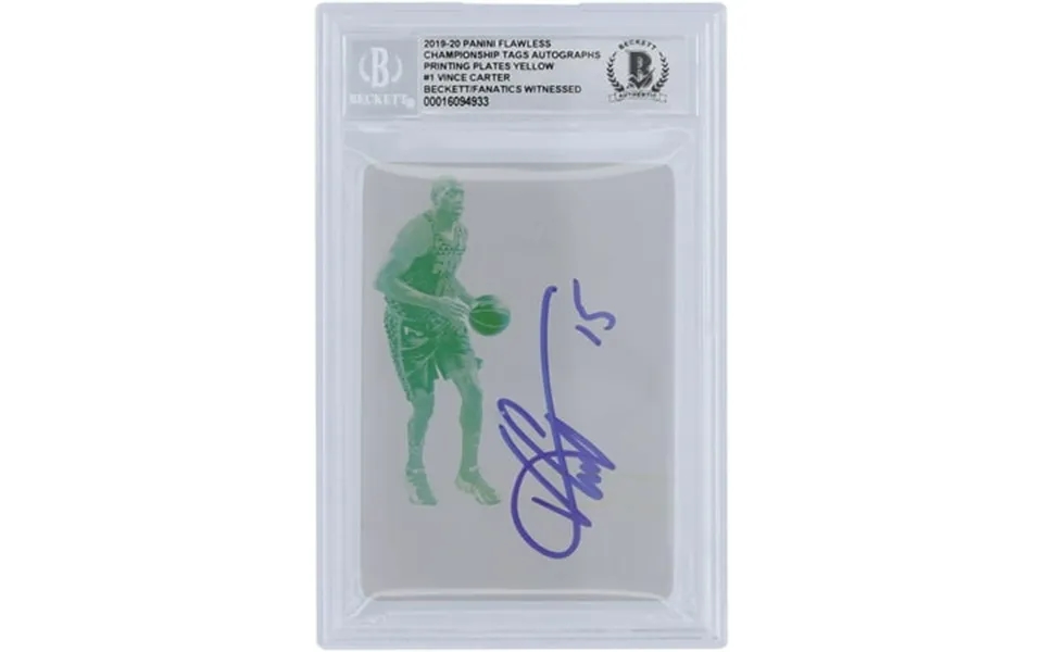 Vince Carter Atlanta Hawks Autographed 2019-20 Panini Flawless Printing Plate 1 1 1 Beckett Fanatics Witnessed Authentic