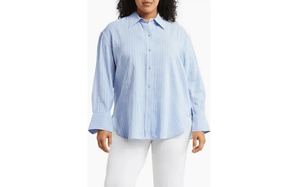 Vince Celestine Women S Oversize Stripe Button-up Shirt Us 1x-large