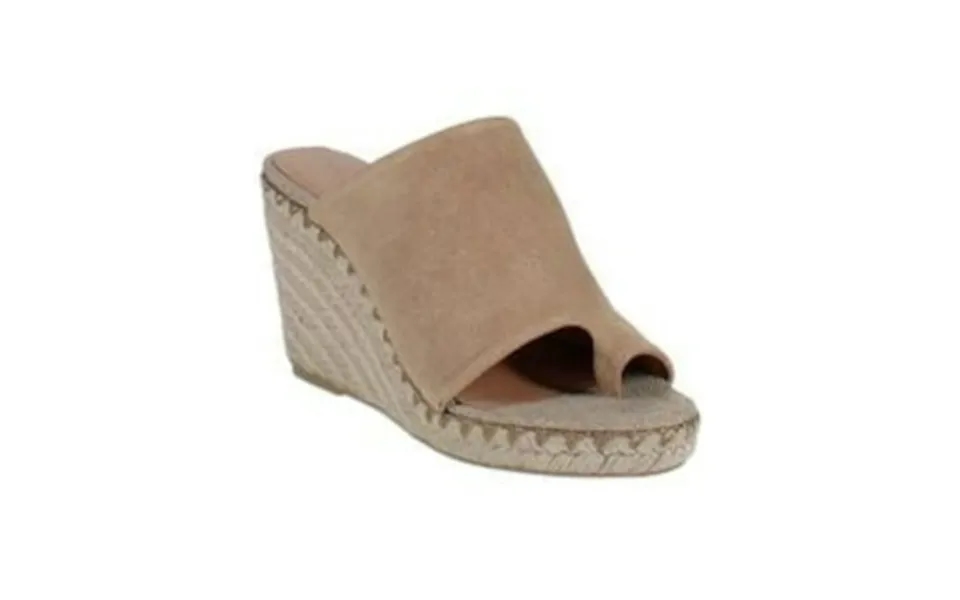 Vince. Womens Beige 1 2 Platform Toe-loop Stitch Detailing Padded Sutherland Round Toe Wedge Slip On Leather Espadrille