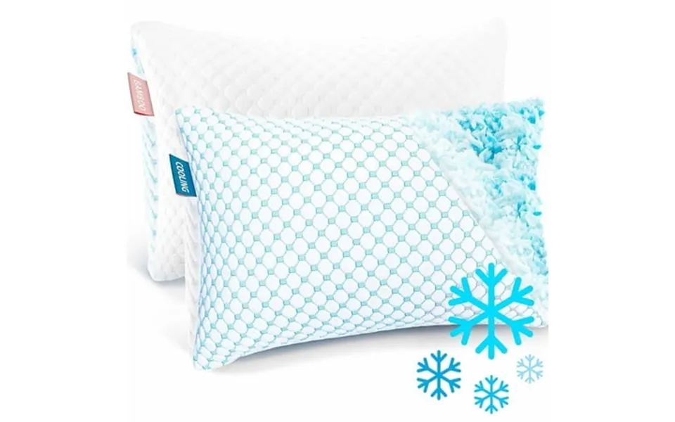Virtu Temperature Regulating Cooling Standard Pillows Set Of 2 Reversible And Adjustable Memory Foam Bed Pillows 2 Pack