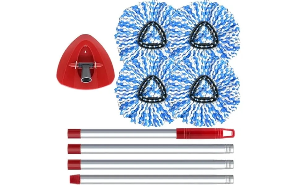 Vislone Spin Mop Head Replacement For O Cedar Mop 4 Microfiber Mop And 30 To 58 Mop Handle Refills Support 2 Tank System