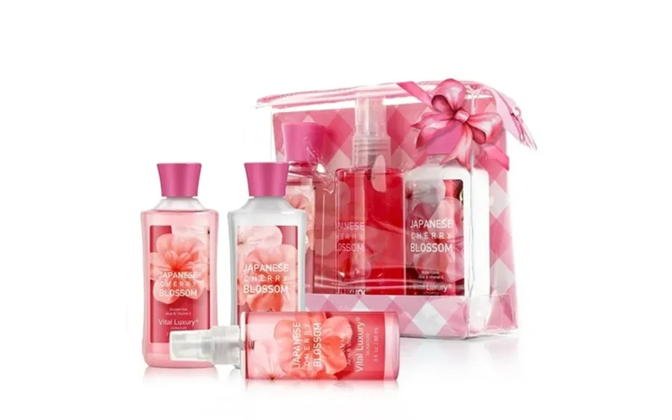 Vital Luxury Japanese Cherry Blossom Scent Bath&body Set 3 Pcs Shower Gel Mist And Lotion For Unisex