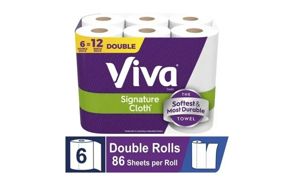 Viva Signature Cloth Paper Towels 6 Double Rolls 12 Regular Rolls - 86 Sheets Roll
