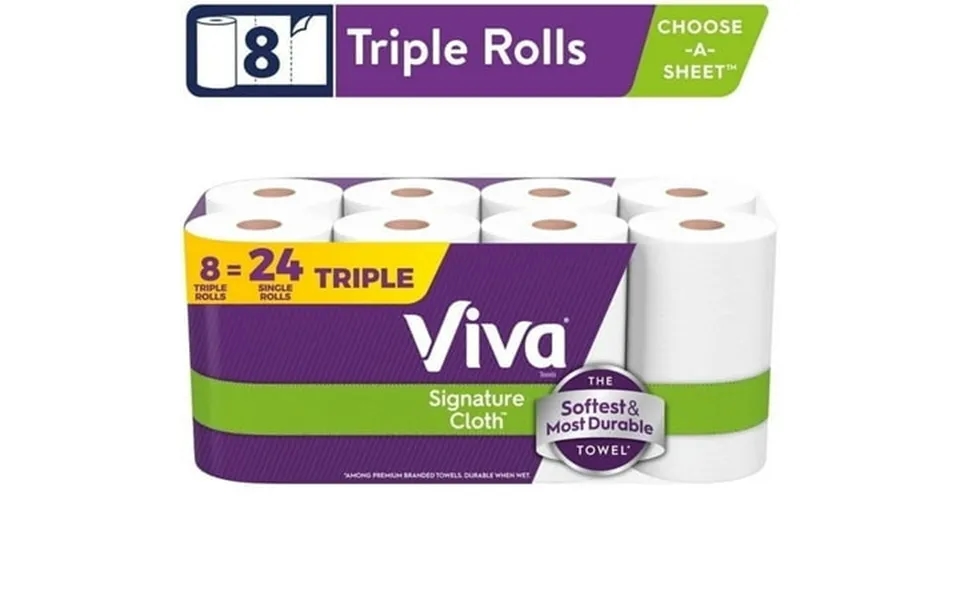 Viva Signature Cloth Paper Towels 8 Triple Rolls 129 Sheets Per Roll - 2 Count