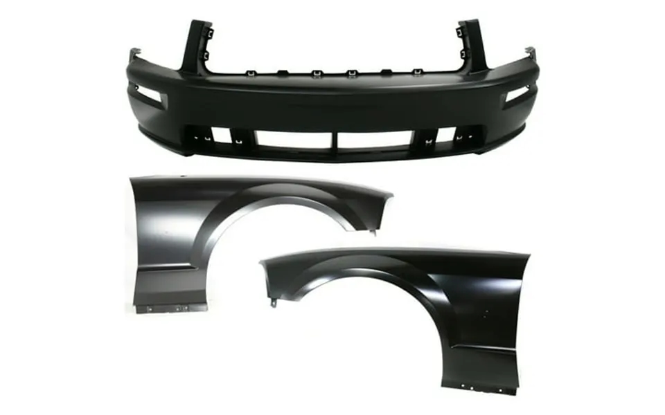 Vmvjglek 3pcs Front Unfinished Steel Plastic Bumper Cover Without Tow Hook Hole & With Fog Light Holes & Without Parking