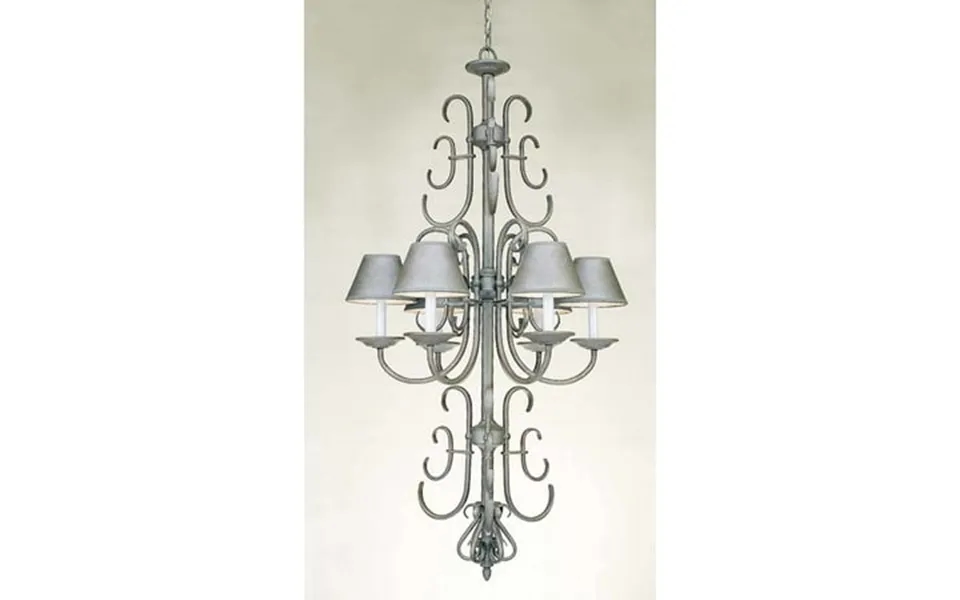 Volume Lighting V2966 Bornholm 6 Light 1 Tier Chandelier - Platinum Rust