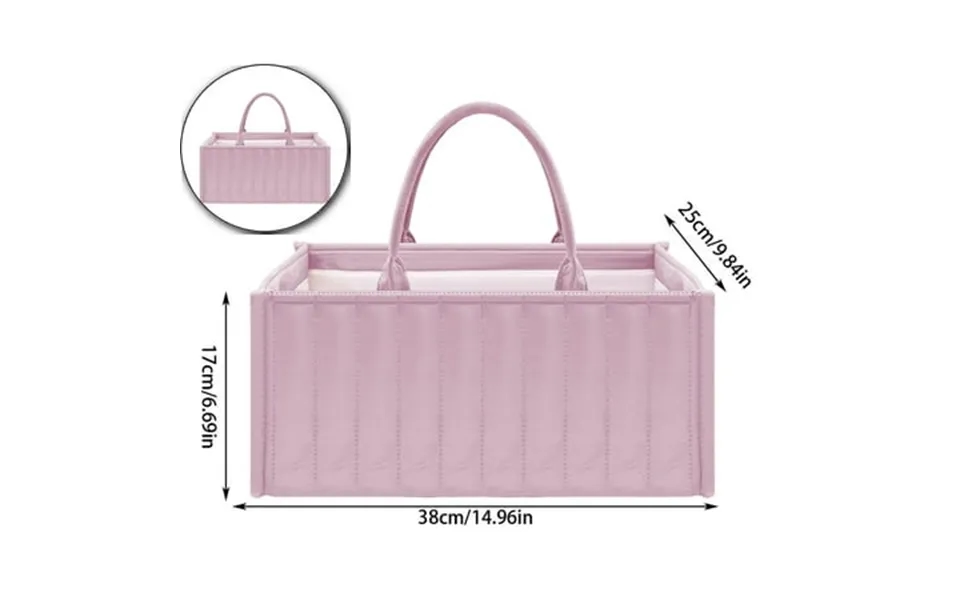 Vqpeo Diaper Caddy Organizer Storage Basket For Newborn Essentials And Diaper Station Pink