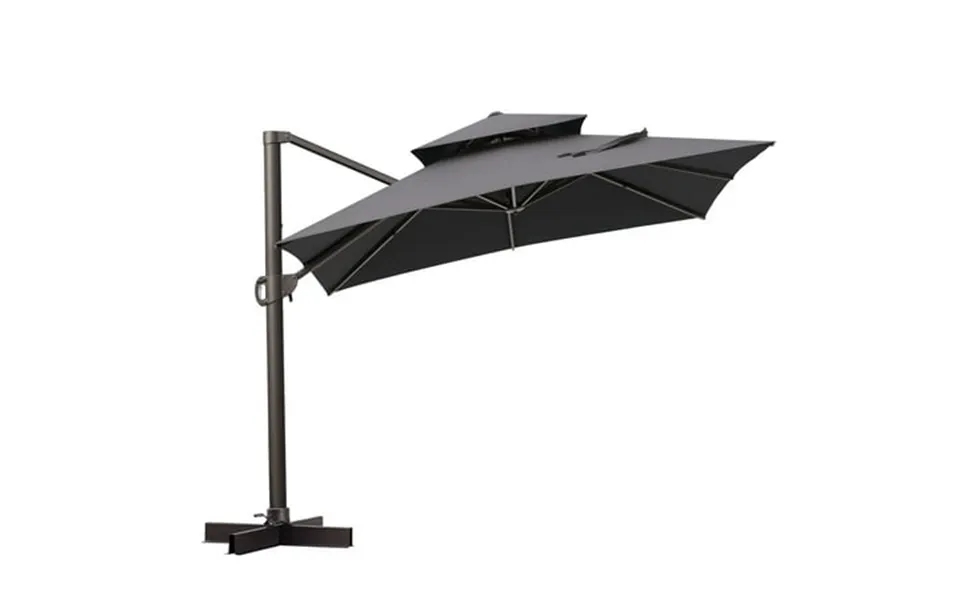 Vredhom Patio Cantilever Offset Umbrella 360 Degrees Rotation Aluminum Dark Gray